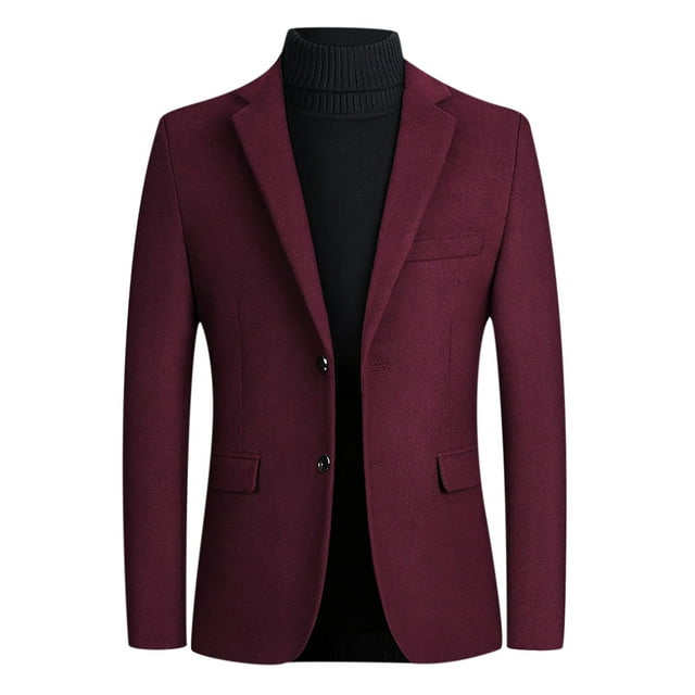 Dvkptbk Mens Slim Suit Blazer Jacket Single Two Button Blazer Jacket Lightweight Blazer Jacket Casual Suit Jacket