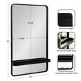 thumbnail image 3 of Kate and Laurel Estero Modern Metal Rectangle Mirror with Rounded Shelf, 20 x 34, Black, Decorative Contemporary Rounded Rectangle Shelf Mirror for Living Room or Bedroom Storage and Display, 3 of 9