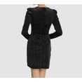 thumbnail image 4 of Aqua Womens Shine Velvet Puff Sleeve Party Dress Black XS, 4 of 4