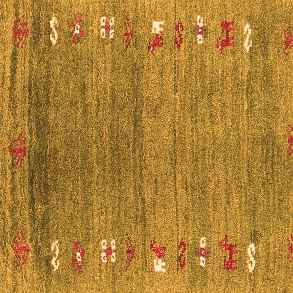 Ahgly Company Indoor Square Abstract Orange Contemporary Area Rugs, 6' Square