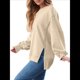 thumbnail image 3 of Sudaderas de Gran Tamaño para Mujer, Cuello Redondo, Larga, Informales, Holgadas, con Abertura, Otoño 2025 Albaricoque XXL, 3 of 8