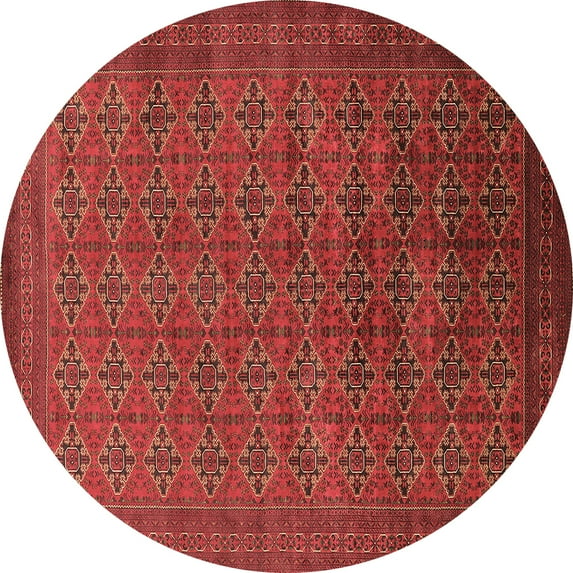 Ahgly Company Indoor Round Oriental Brown Industrial Area Rugs, 3' Round
