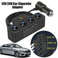 thumbnail image 3 of Plastic Car Cigarette Lighter Adapter with 4 Ports and 3 USB Ports, 12-24V, 120W for Cars, 3 of 8