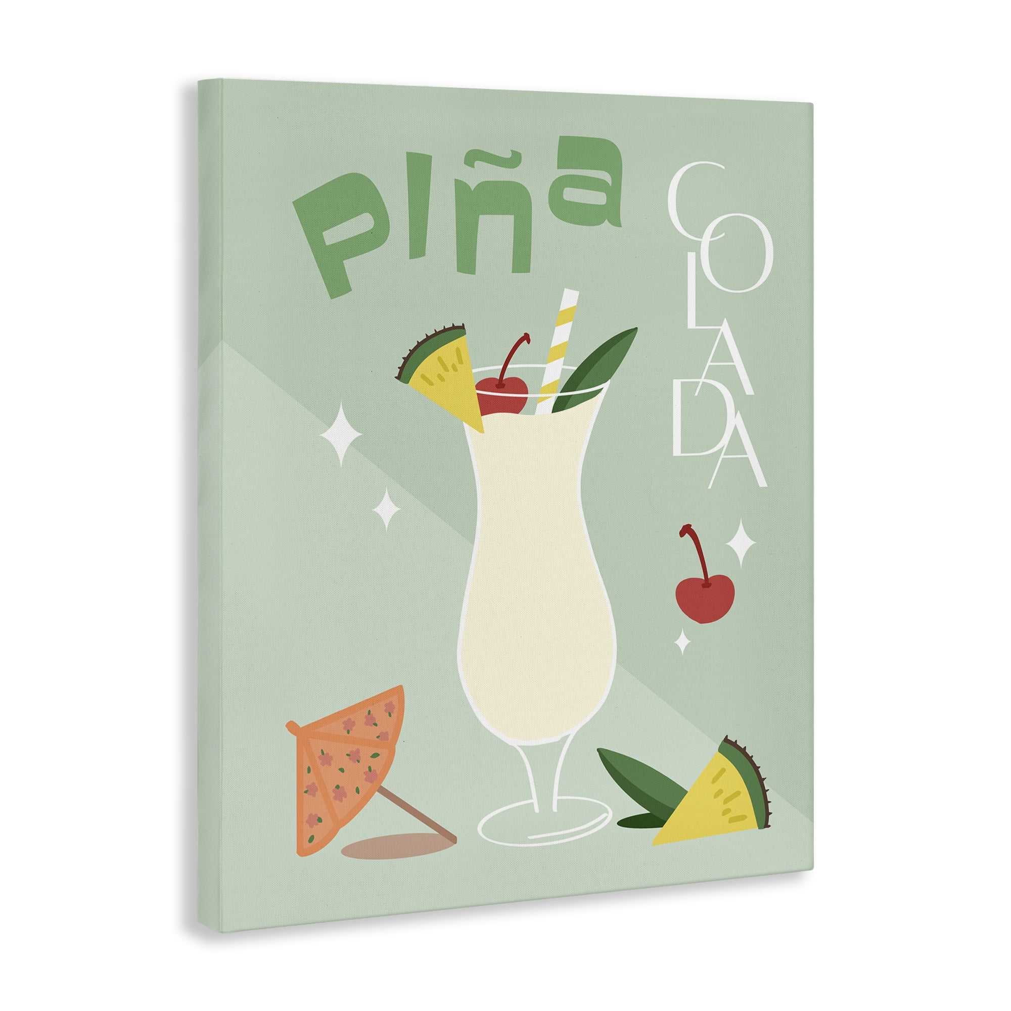Stupell Industries Pina Colada Typography Food & Beverage Painting Wrapped Canvas Art Print Wall Art, 30 x 40