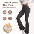 thumbnail image 2 of CoKate Women's Fleece Lined Flare Leggings with Pockets High Waisted Thermal Bootcut Yoga Pants for Winter, 2 of 7