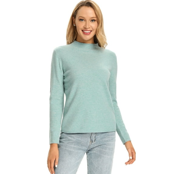 LANPULUX Women Sweater 100 Merino Wool Half Turtleneck Long Sleeve Pullover Neck Best Presents for Family