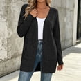 thumbnail image 5 of Ozmmyan Women's cardigan sweaters for womens Long Sleeve Open Front Loose Casual Solid with Pockets Fall Winter, 5 of 7