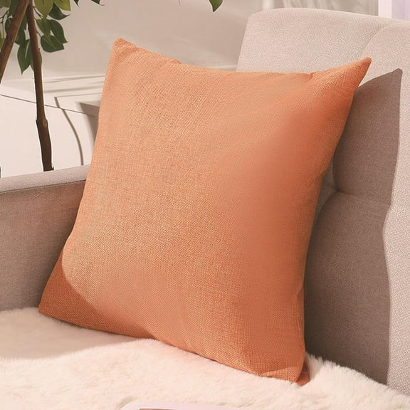 Nvzi Linen Throw Pillow Living Room Sofa Bed Head Solid Color Home Cushion Throw pillow (with core) 40 * 40cm Grapefruit Color