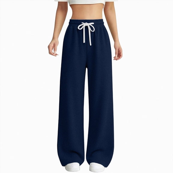 JUMEYU Y2k Sweatpants Youth Girls Sweatpants Kids Baggy Pants Athletic Jogger Pants Size 10-11 (Navy,10-11 Years)