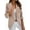 Khaki, variant on Womens Casual Blazer Jacket Double Breasted Long Sleeve Work Office Blazer Lapel Open Front Jacket Coat White XL