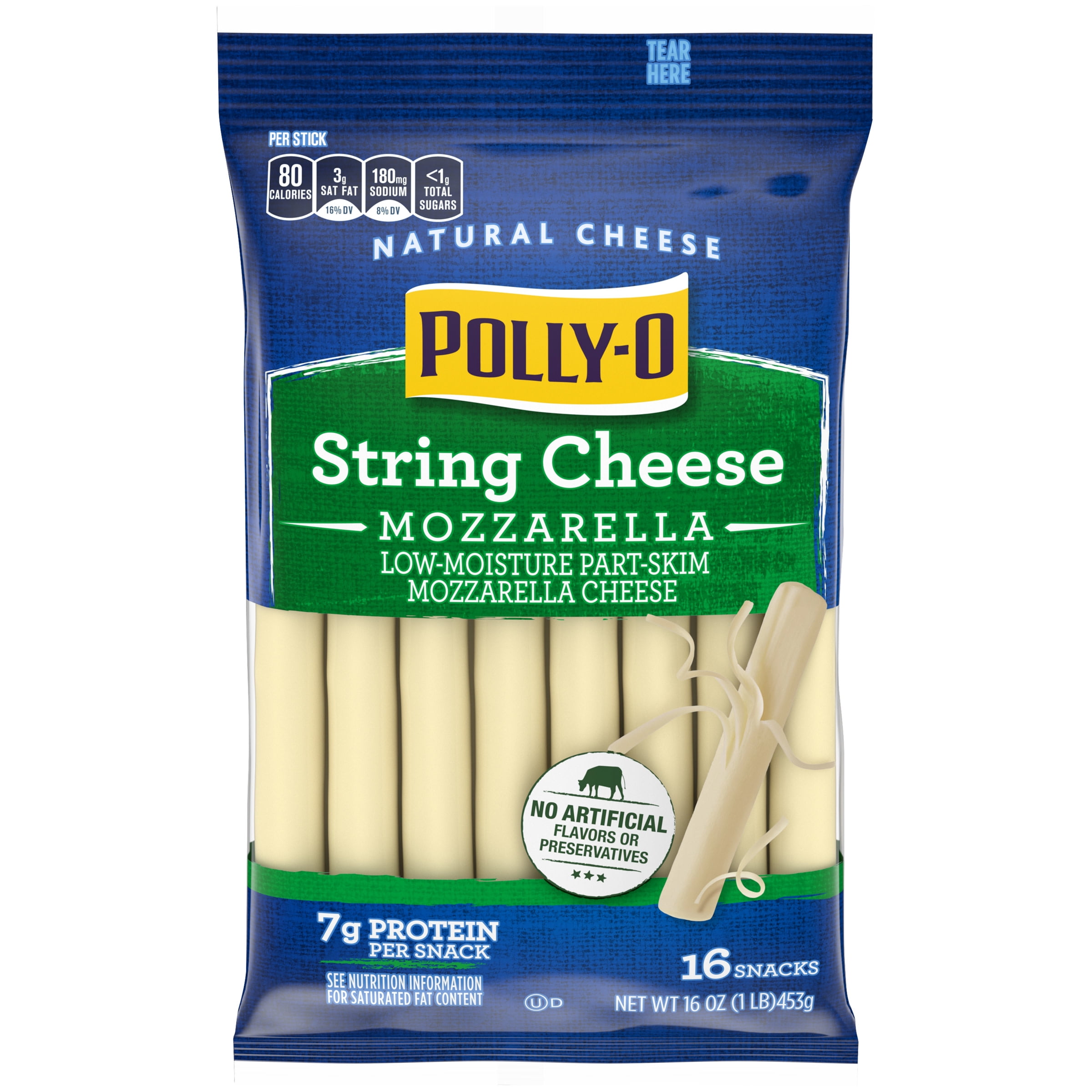 PollyO Mozzarella String Cheese, 16 ct. 16.0 oz. Packaged