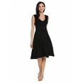 thumbnail image 1 of New Women V-Neck Sleeveless Solid Fit and Flare Casual Dress HFON, 1 of 7