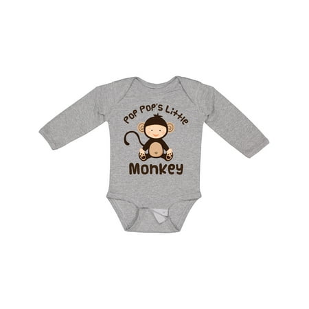 

Inktastic Pop Pop s Little Monkey Gift Baby Boy or Baby Girl Long Sleeve Bodysuit