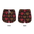 thumbnail image 5 of Picia Gold Glitter Heart Pattern Women's 2 in 1 Athletic Running Shorts High Waisted Workout Casual Gym Sweat Shorts with Comfy Liner Zipper Pockets-Medium, 5 of 9