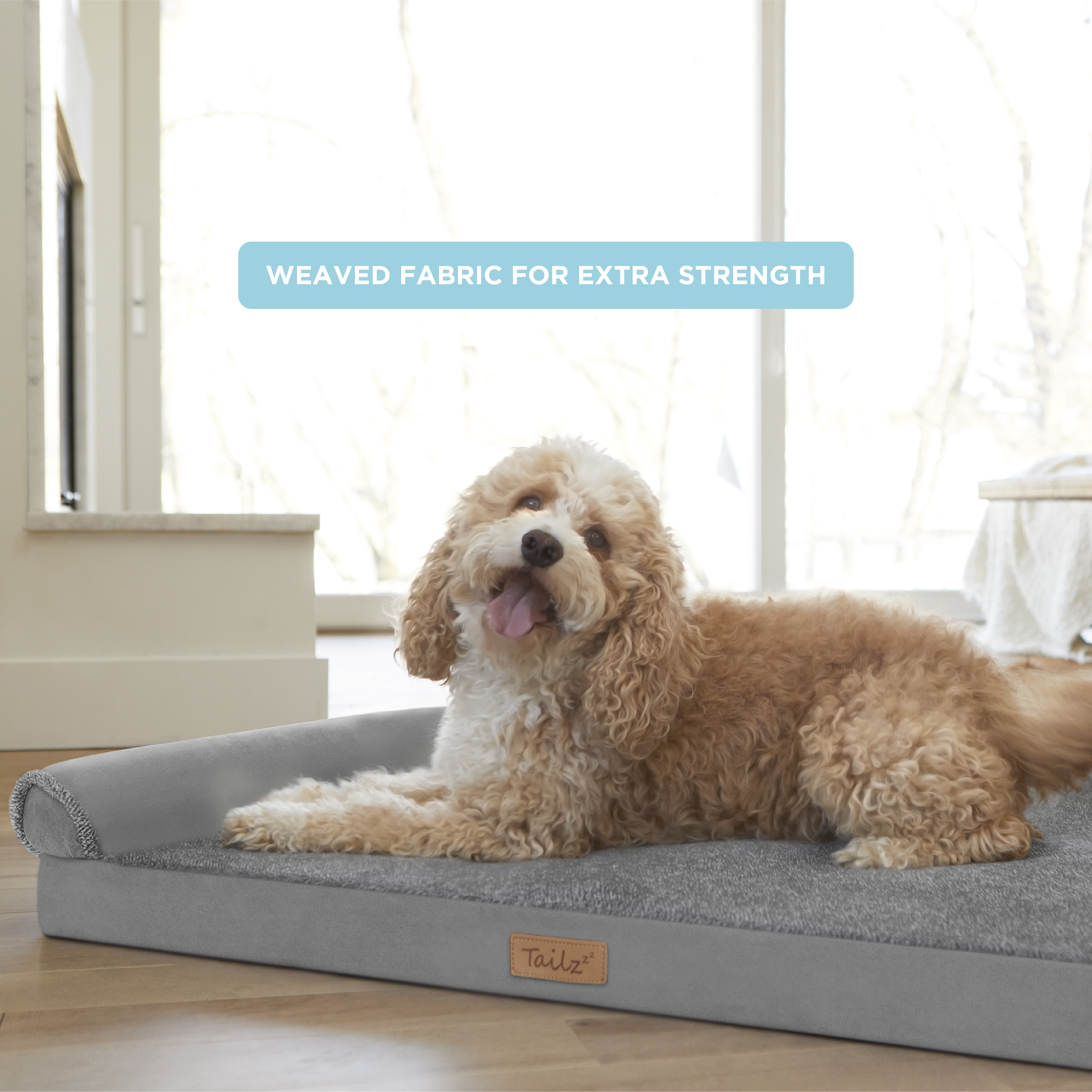 TailZzz Cozy Pet Mattress | Large to Extra Large L-shaped Dog Mattress | Anti-Slip Pet Mattress Bed