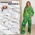 thumbnail image 4 of Renewold Women St. Patrick's Day Long Sleeve Sweatshirts High Waisted Drawstring Pants Holiday Outfits Lounge Sets for Womens Two Piece Fall Outfits, Green Lucky Clover Star, XL, 4 of 7