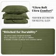 thumbnail image 6 of IR Imperial Rooms 3-Piece California King Ultrasonic Embossed Leaf Pattern Bedspread Coverlet Set, Breathable Microfiber Quilt with 2 Pillow Shams, Olive Green, 6 of 11