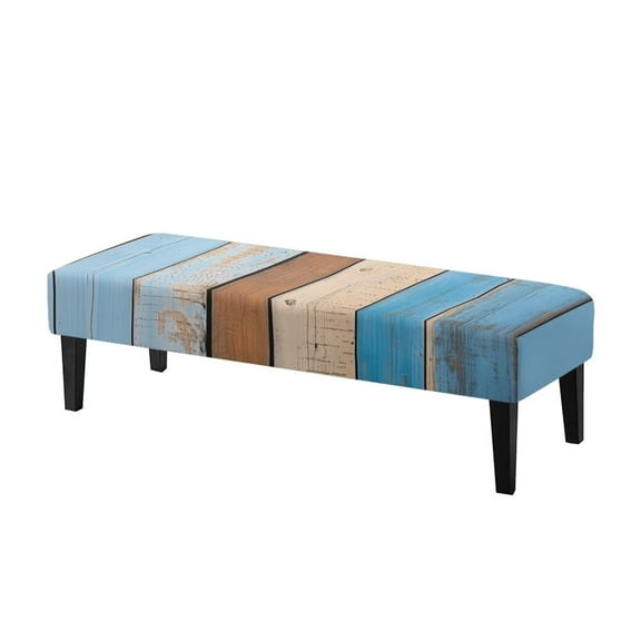 POLERO Wooden Pattern Bench Covers Slipcover Home Decorations Stretch Bench Cushion Cover with Elastic Band Rectangle Chair Cover for Home Patio, Living Room