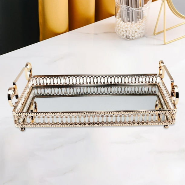 Mirrored serving tray rectangular deals