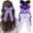 Black/Purple/White, variant on 4 count Ruffle Layered Hair Bows Clips Big Bowknot Barrettes Long Tail Tassel Hair Accessories for Women Teens Thick & Thin Hair Decoration(Black/Gray/Beige)