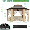 thumbnail image 3 of AOILE Hexagonal Pavilion – Outdoor Hexagonal Canopy with Mesh Sides & Zipper Door, Steel Frame & Weather-Resistant Polyester Top, 3 of 6