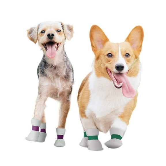 20Pcs Pet Dog Disposable Booties,Waterproof Dirt-Proof Outdoor Puppy Shoes Paw Protection with Adjustable Straps for Small and Medium Dogs M Size