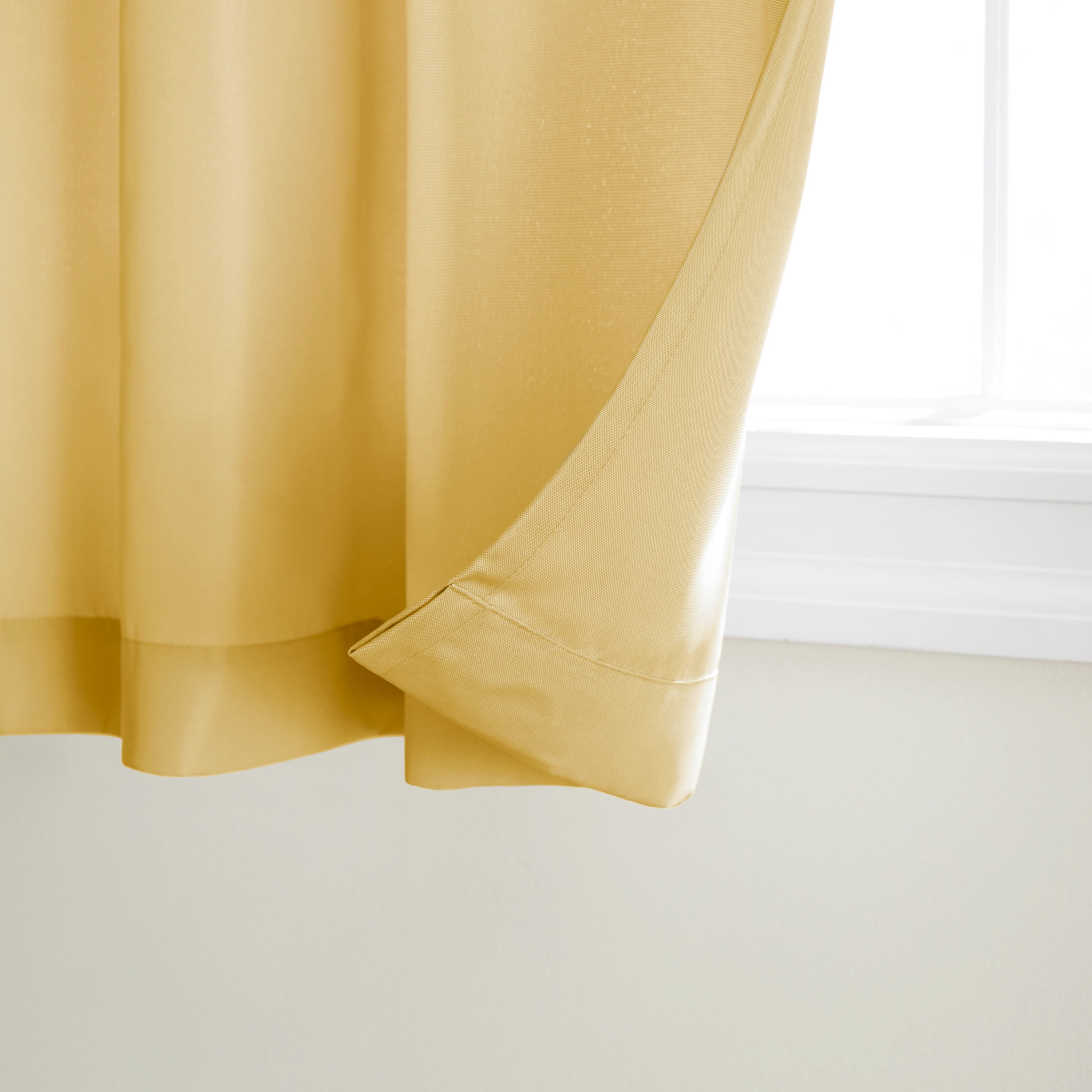 TOWN & COUNTRY BASICS Cabana Solid Heavyweight Indoor Outdoor Curtains, Light Filtering Opacity with Grommet Top, Water Repellent, 2-Pack Set, 54"x63", Sundress