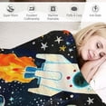 thumbnail image 3 of Outer space children's blanket, boy gift constellation, solar system blanket, super soft, galaxy rocket planet blanket, children's birthday bed, sofa, living room decoration, various specifications, 3 of 6