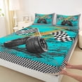 thumbnail image 3 of Castle Fairy Teenagers Female Men Car Flag Bed Sheets,Vintage Geometric Plaid King Sheets, 3 of 7