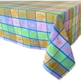 thumbnail image 3 of Home Bargains Plus Jubilee Patchwork Woven Plaid Cotton Tablecloth, Pastel Floral Check Woven Fabric Table Cover, 52” x 70” Rectangle, 3 of 9