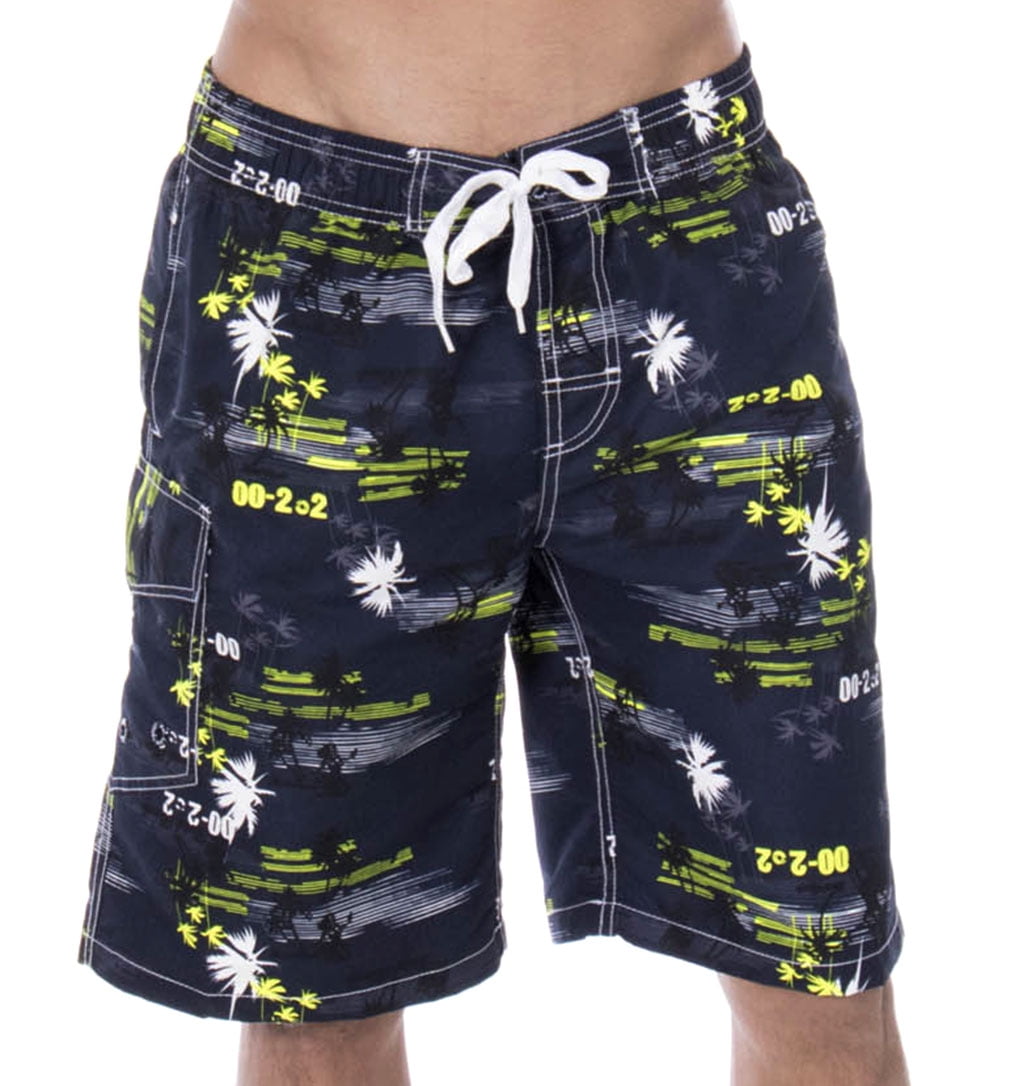 hot Men Quick Dry Coconut Tree Printed Elastic Waist Irregular Tide Plus Size Summer Beach Shorts