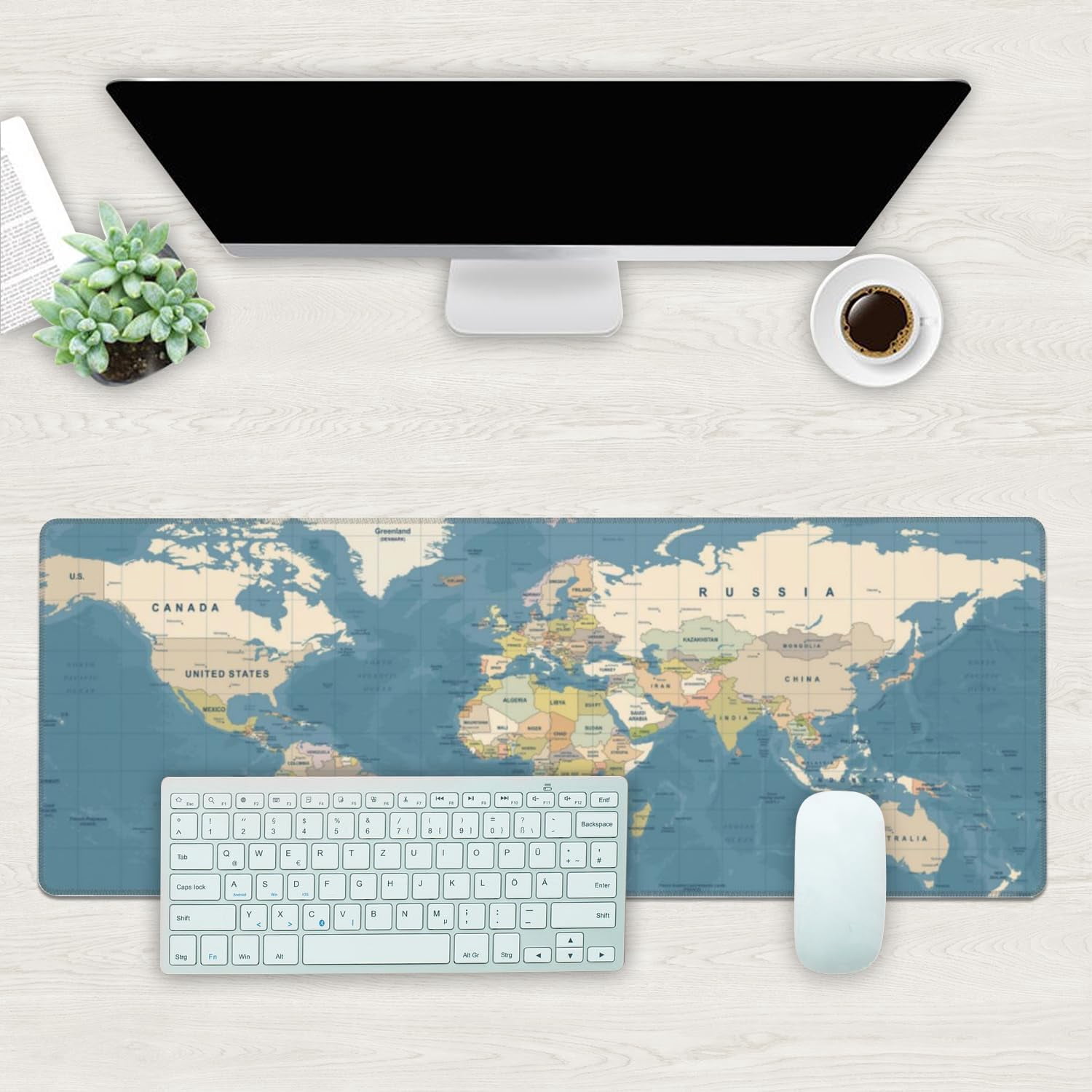 Desk Mat, Galaxy Nebula Universe Space Extended Gaming Mouse Pad Large, Big Mouse Pad with Non-Slip Base and Stitched Edge, Long Computer Keyboard Mouse Mat for Home Office