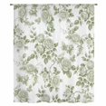 thumbnail image 2 of Sage Green Flower Sheer Curtains 84 Inches Long, Vintage Country Rose Leaf Floral Light Filering Curtains, Breathable Simi Curtain Privacy Drapes for Living Room Bedroom Lightweight Window Treatment, 2 of 9