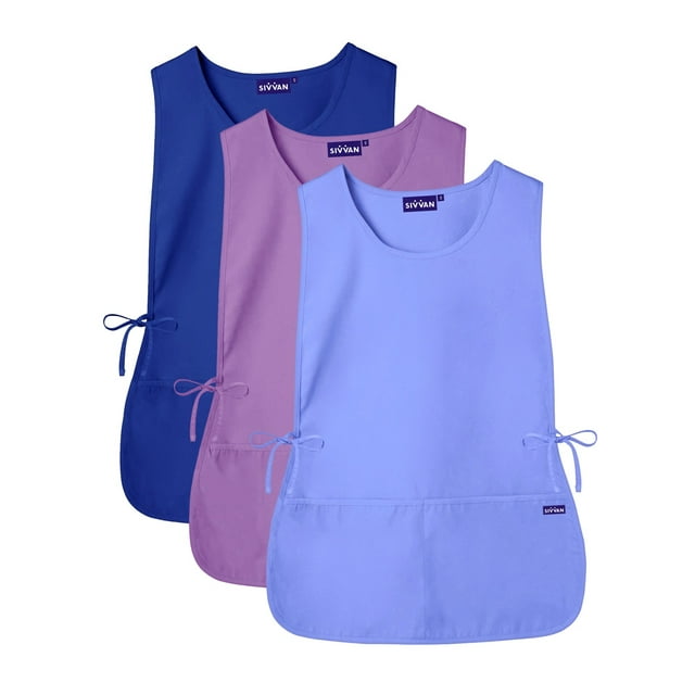 "Sivvan Unisex Cobbler Apron (3 Pack) - Adjustable Waist Ties, 2 Deep front pockets"