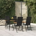 thumbnail image 1 of vidaXL 5 Piece Garden Dining Set Black and Brown Poly Rattan, 1 of 5