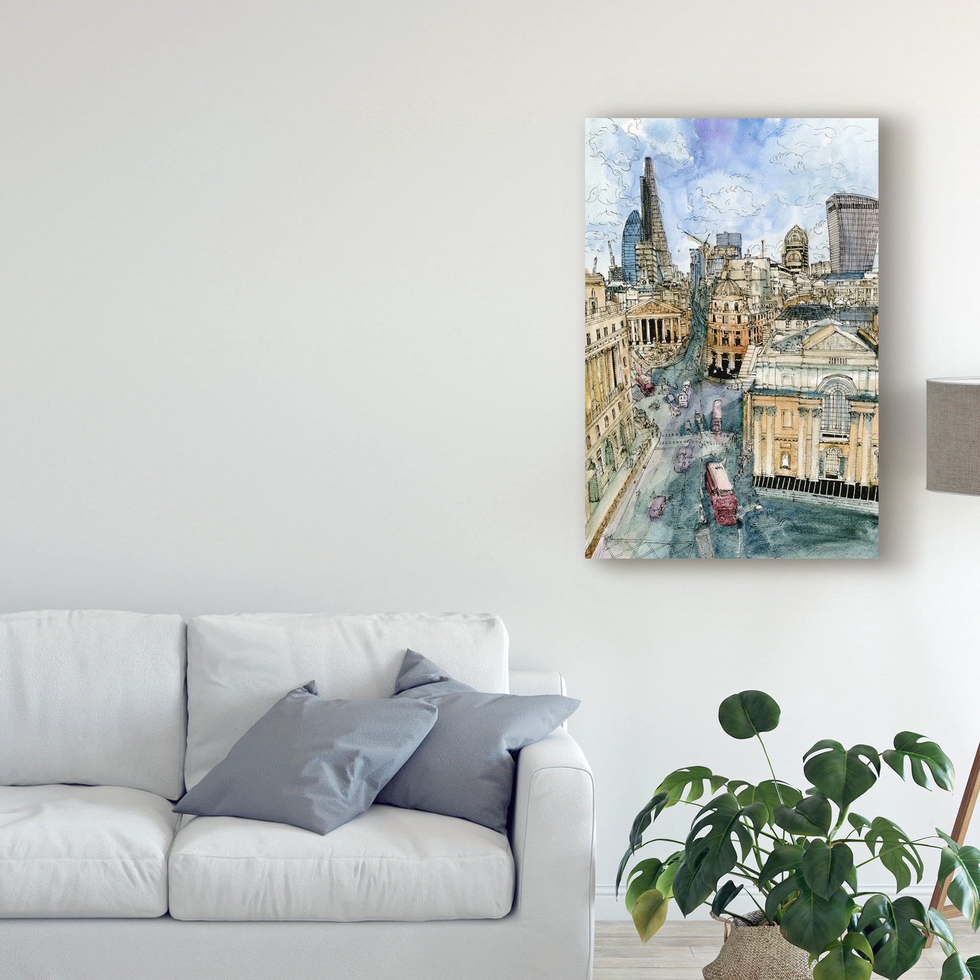 Trademark Fine Art 'City Scene III' Canvas Art by Melissa Wang