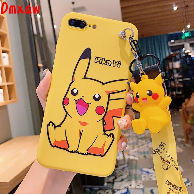 Funda De Mickey Minnie Pikachu Para iPhone 14 Pro Max 14 Plus 13 Para Teléfono + Cordón + Soporte De Dibujos Animados Lindo Suave TPU Doraemon Cubierta Trasera