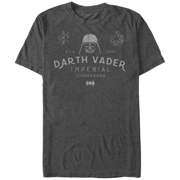 Men's Star Wars Imperial Commander Emblem  Graphic Tee Charcoal Heather Small