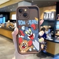 thumbnail image 4 of Funda de teléfono con dibujos animados Happy Tom y Jerry para iPhone, fundas suaves antideslizantes para iPhone 15, 14, 13, 12, 11 Pro Max, 15, 14 Plus, X, XS Max, 8, 7, 6, 4 of 5