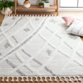 thumbnail image 2 of SAFAVIEH Moroccan Tassel Daisy Geometric Shag Area Rug, Beige/Grey, 5'3" x 7'6", 2 of 8