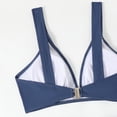 thumbnail image 5 of Bathing Suits Women Womens V-Neck Bikini Set Wide Straps Push up Tops High Waist Bottom, Summer 2-Piece Bathing Suit Navy L, 5 of 9