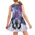 thumbnail image 2 of Yuyamidu Purple Butterfly Girls Sleeveless Dress Party Dress Novelty A-Line Princess Dresses Comfortable Kids Knee Length Skater Dresses Ruffle Tutu Dress Size 5-6, 2 of 6