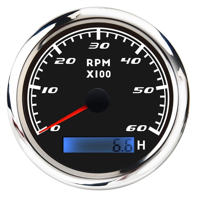 85mm Digital 8000 RPM Tachometer Gauge 3000 4000 6000 7000 RPM Tachometer LCD Display Red Backlight With Hourmeter ,Wide Applicability