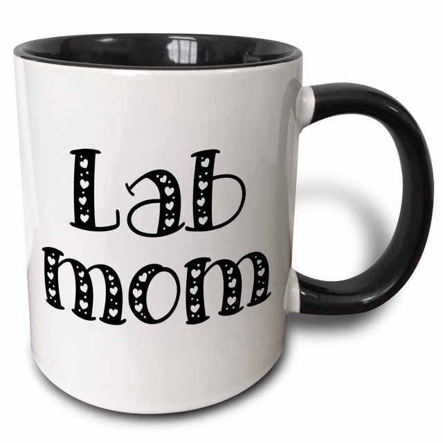 3drose Lab Mom Two Tone Black Mug 11 Ounce