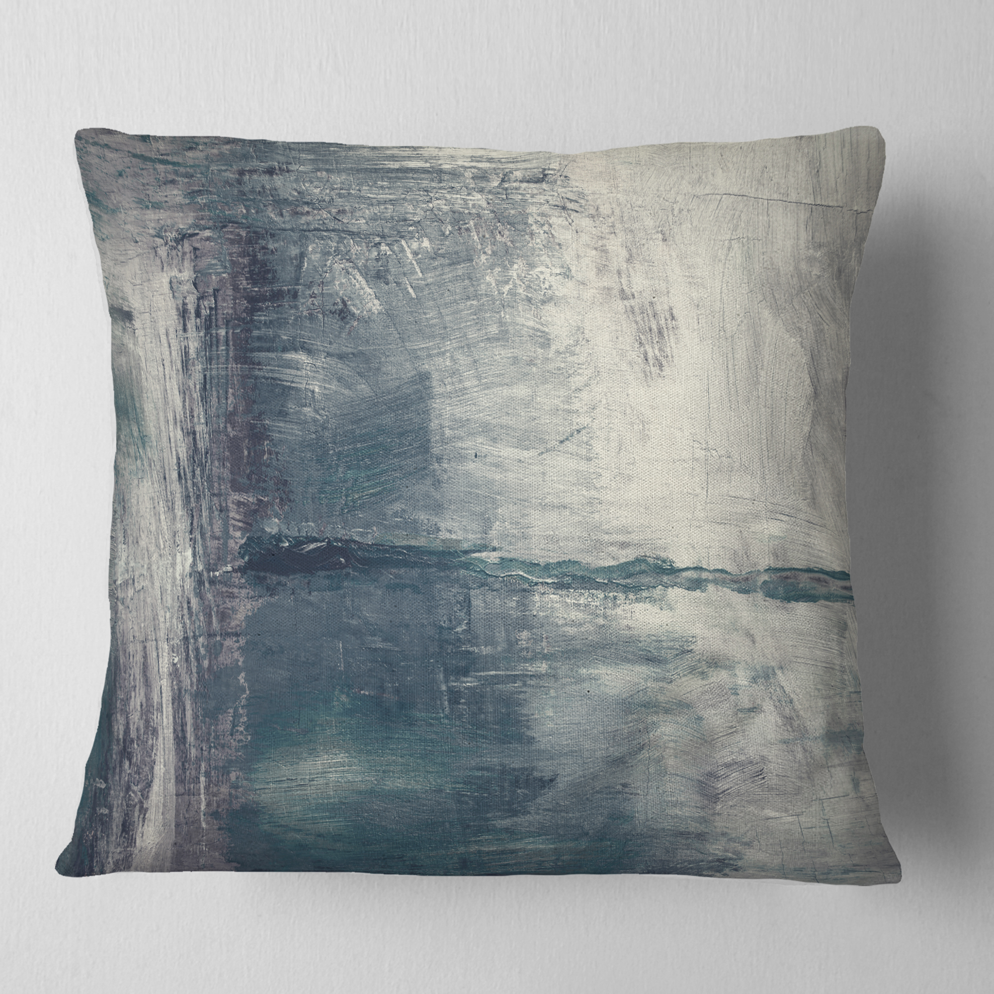Designart Grey Abstract Pattern Oil Painting - Abstract Throw Pillow - 18x18