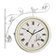 thumbnail image 1 of Reloj de pared de doble cara, estación, decoración de pared, esfera silenciosa, diámetro de 10 pulgadas blanco, 1 of 9
