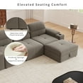 thumbnail image 4 of ZIVACATE Modular Sectional Sofa, 105 Inch Modular Cloud Sofa with Chaise&Storage&Ottoman, Adjustable Seat Back, Convertible Sofa Couch Modular Sofa for Living Room, Small Apartments, Brown, 4 of 10