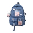 thumbnail image 1 of Mochila para mujer, bolsas para libros de viaje, mochila ligera a la moda, mochila escolar para niñas, niños, adolescentes, estudiantes de primaria, , azul, 1 of 8