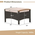 thumbnail image 2 of Gymax 2PCS Patio Ottomans Wooden Handles Rattan Knitting Foot Pedal Beige, 2 of 9