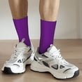 thumbnail image 5 of Goofa Purple Printed Men's Crew Socks, Soft Durable Breathable Moisture-Wicking with Odor Control Cotton socks, 5 of 9